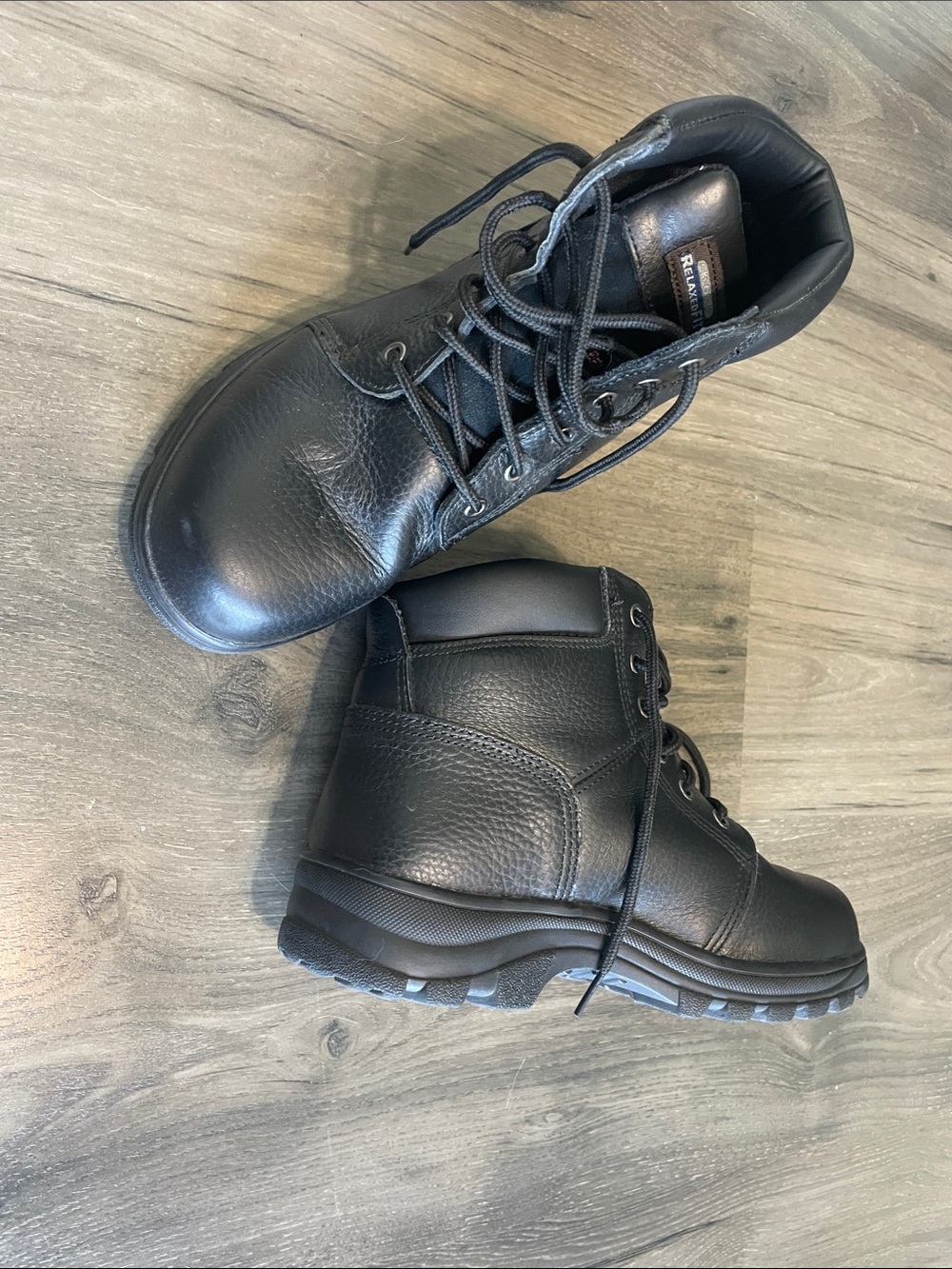Skechers Workshire - Peril Women Size 9 Black Leather Steel Toe Work Boot